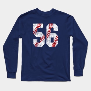 Vintage #56 Baseball Laces Baseball Mom Jersey Love Baseball Long Sleeve T-Shirt